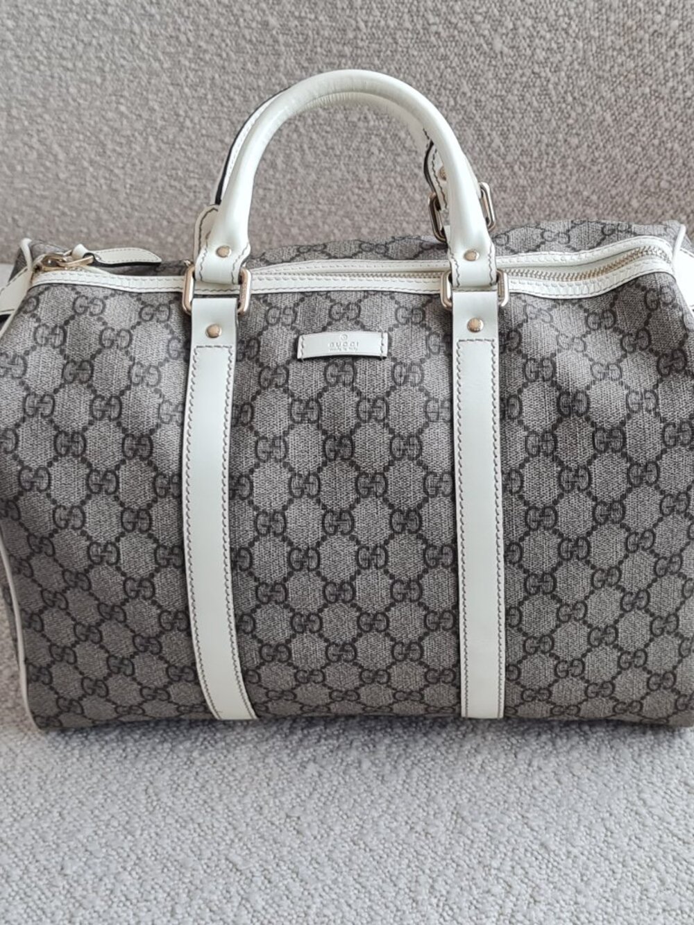 GUCCI Boston Joy bag GG coated canvas white trim 193603